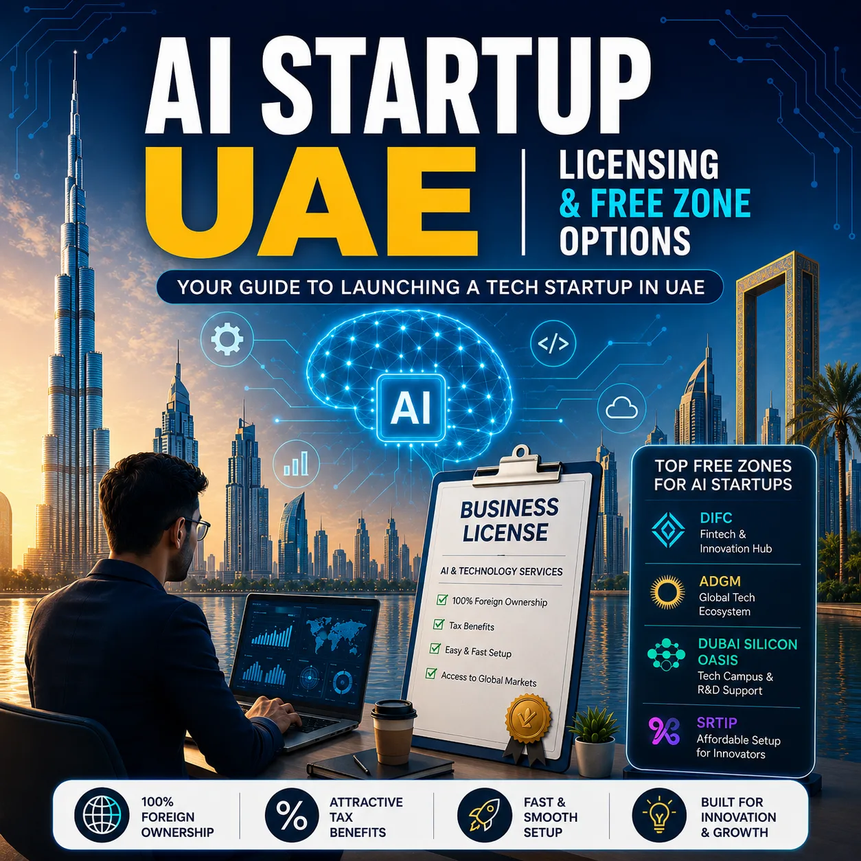 Setting Up an AI or Tech Startup in UAE: Licensing and Free Zone Options