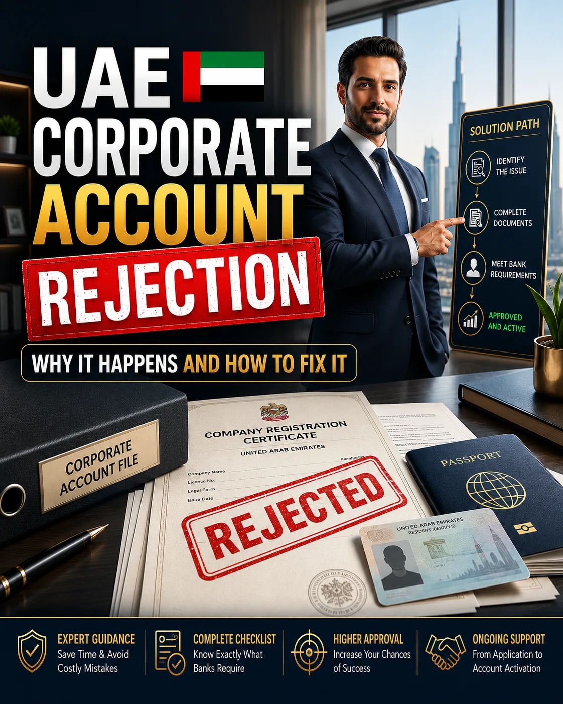 Corporate Bank Account Rejection in UAE: Common Reasons and Fixes